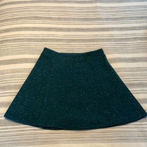 Teal A-line tweed skirt
